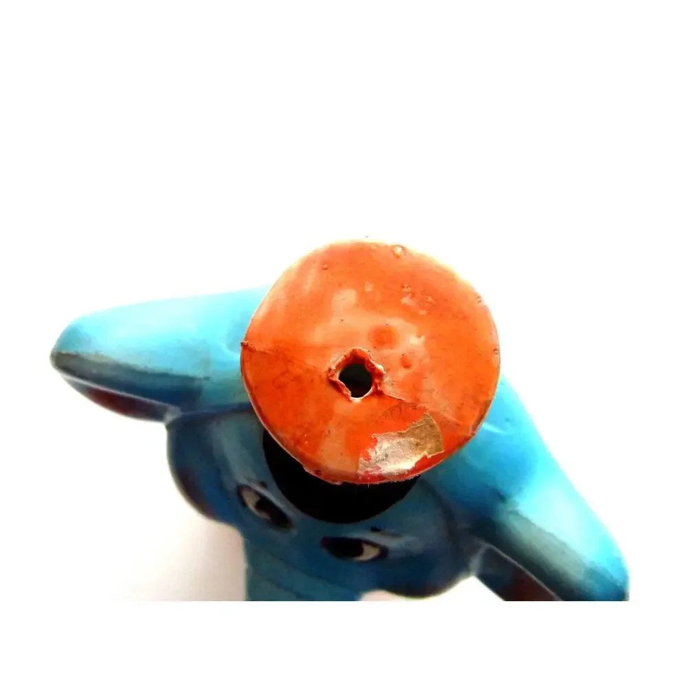 Vintage Blue Plastic Elephant Coin Bank Figurine Piggy Bank 7